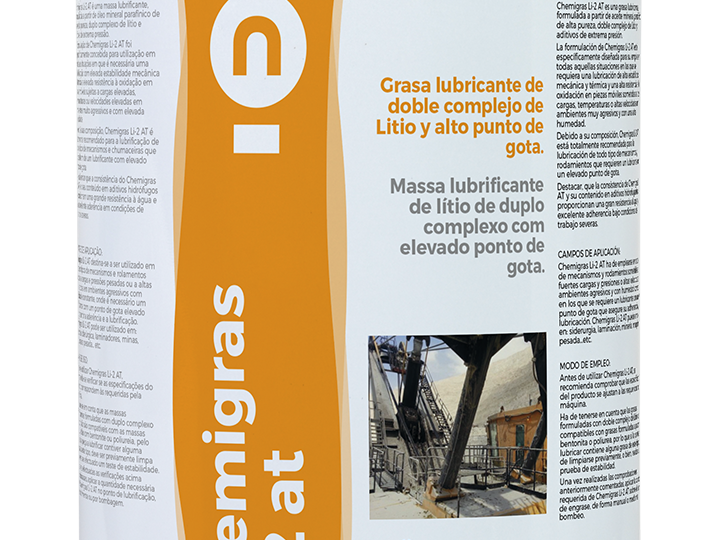Grasa lubricante de doble complejo de Litio y alto punto de gota.